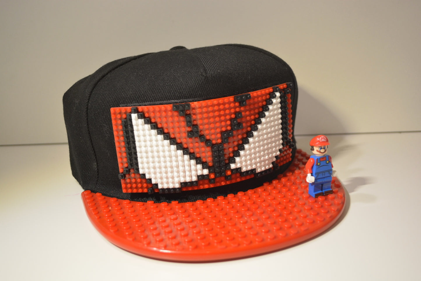 Pixel Brickhat With Spiderman Pattern