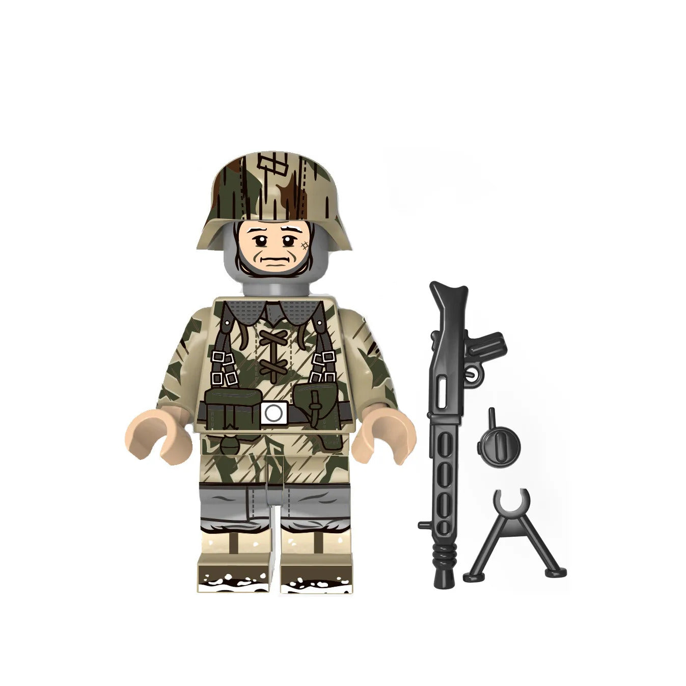 Brick WW2 Woodland Camo German Figure