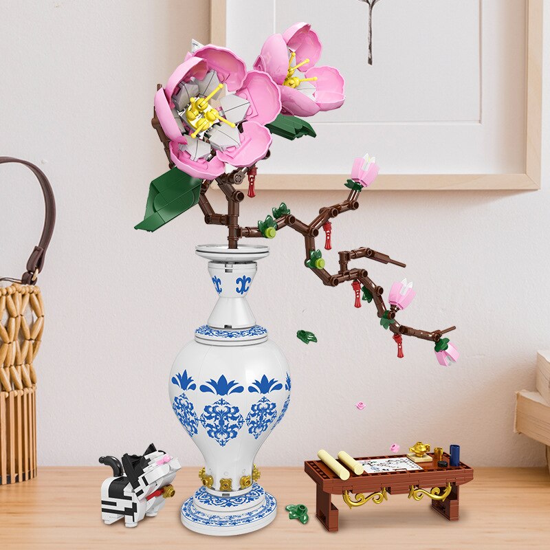 Peach Blossom Flower Brick Model