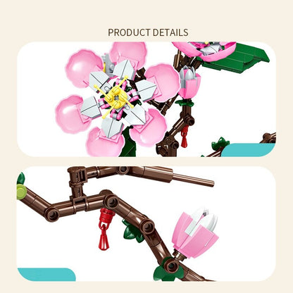 Peach Blossom Flower Brick Model