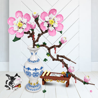 Peach Blossom Flower Brick Model